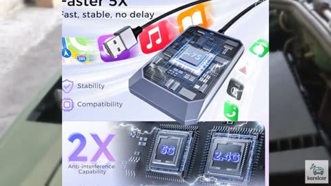 TERUNSOUl Wireless CarPlay Adapter, Convert Factory Wired to Wireless, Easy Plu