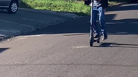 Man Faceplants Off Scooter