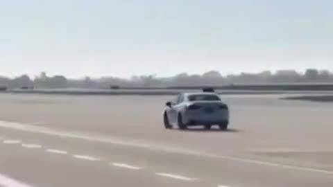 A video from John Wayne Airport shows a contract security guard speeding a car