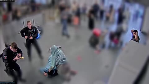 Bodycam footage of alleged assault on police at Manchester Airport shown to jury