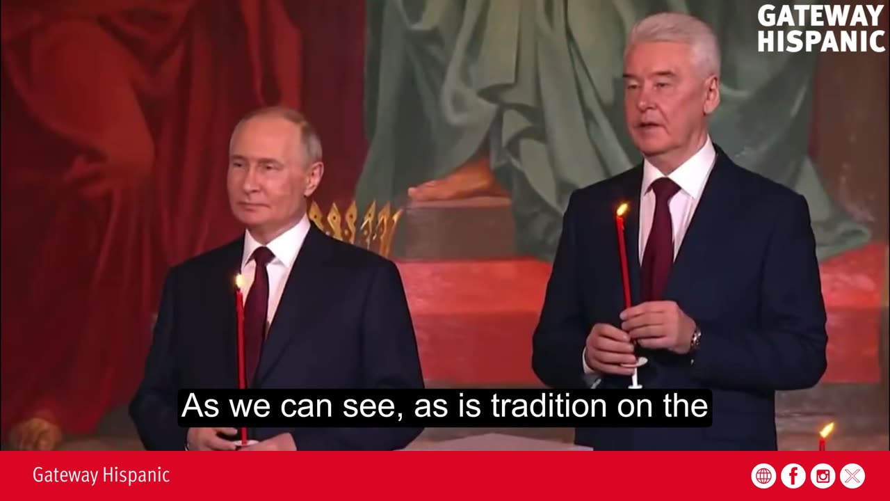 Putin attends an Orthodox Easter service in Moscow