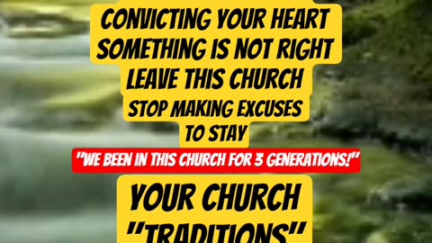 Warning Dream: Murky Waters -Your Traditions Become Religion. #holyspirit #church #faith #conviction