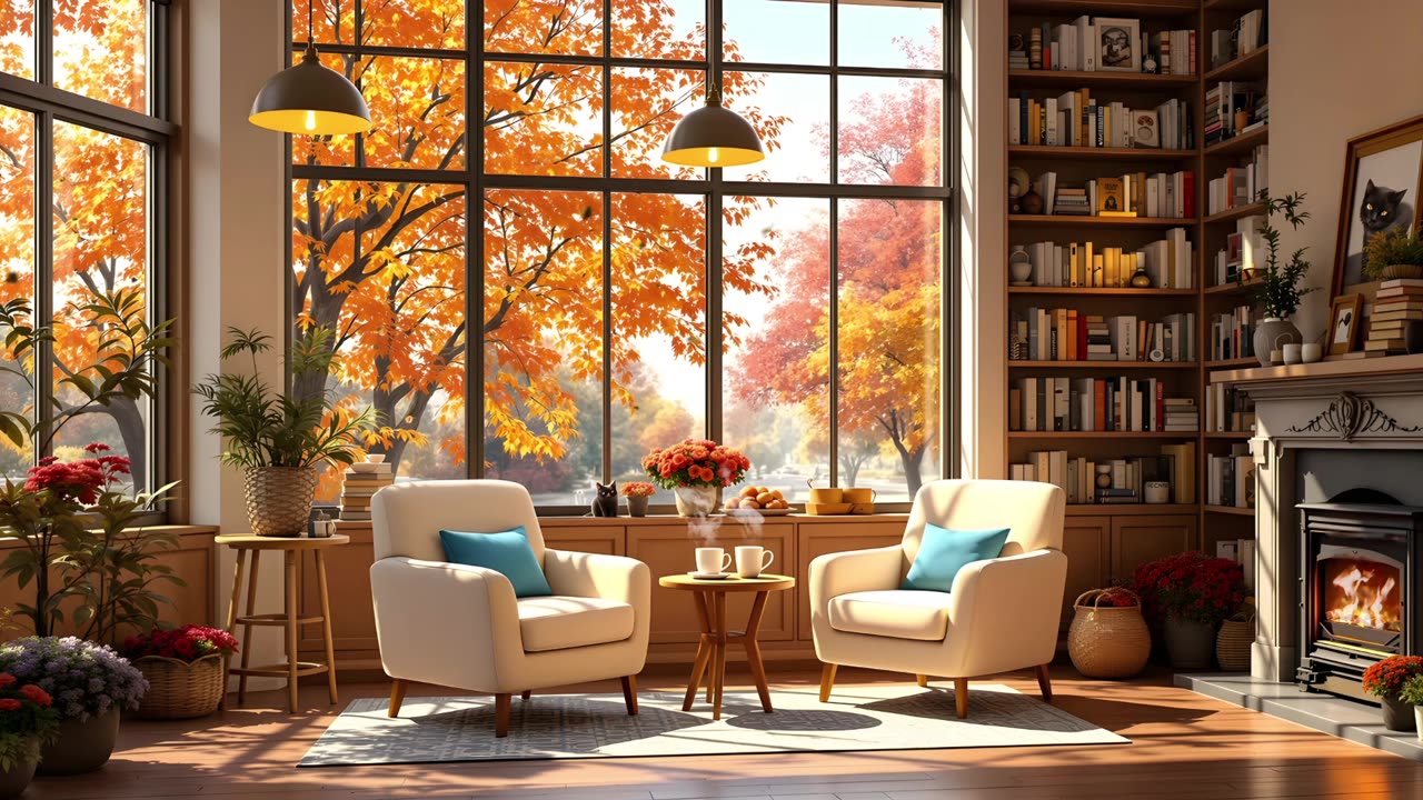 Relaxing Smooth Jazz in a Beautiful Library | Background Music for Work, Study, or Unwinding