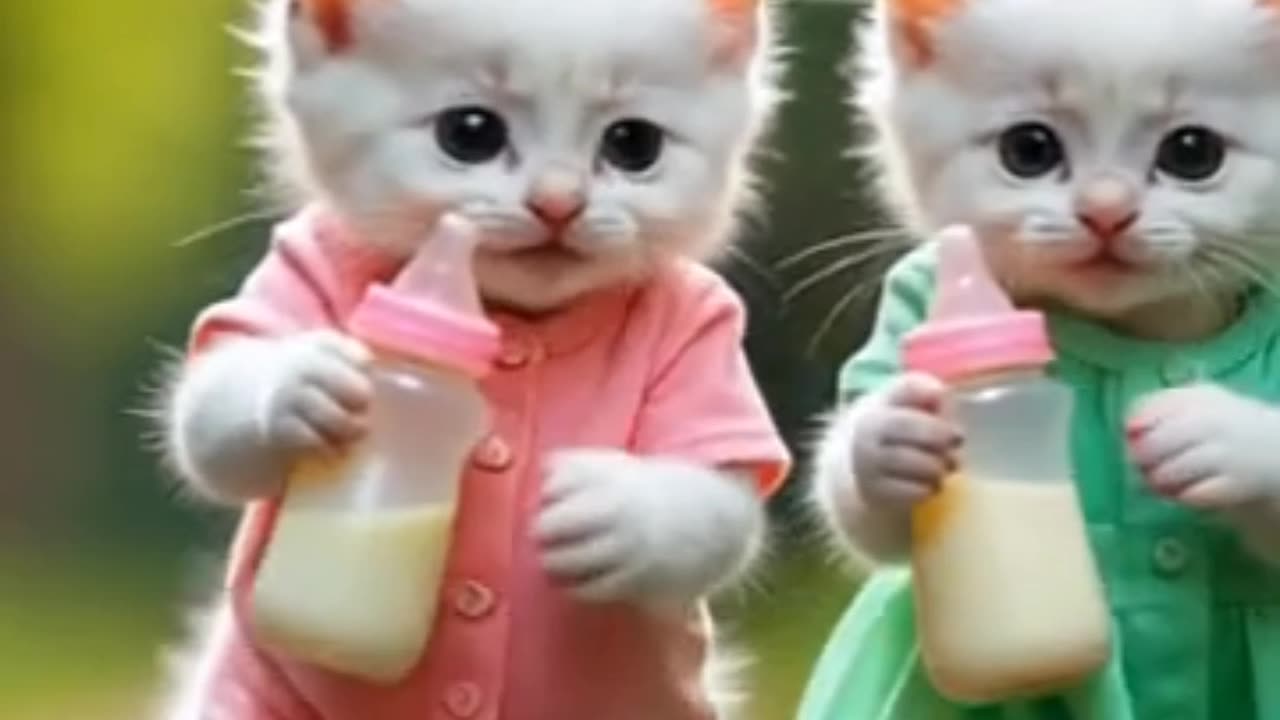 Cute Cat 😺🍼 Dudi dudi dum dum