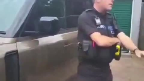 British police arrest a man for sharing a social media post that caused somebody "anxiety".