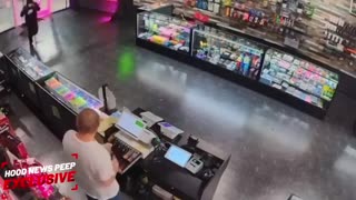 A store owner is forced to use his gun to fend off thieves after growing tired of repeated robberies