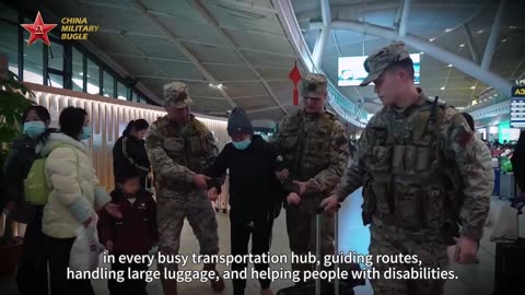 Chinese Armed Police Soldiers Patrol with Robot Dogs