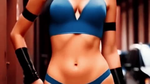 MK Kitana Mini Skirt/Upskirt into Bikini Walking 26 sec by GoodEvilArchangel with AI Coding