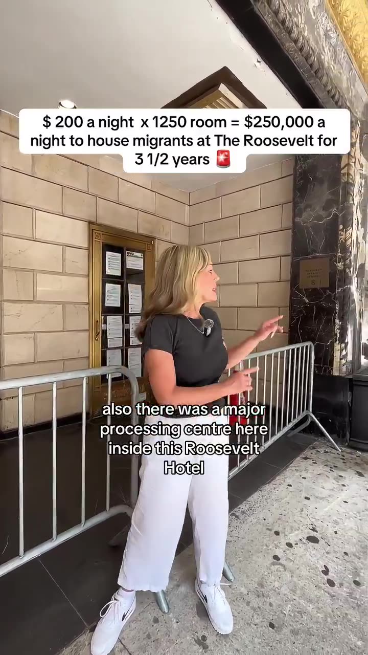 $ 200 a night x 1250 room = $250,000 a night to house migrants at The Roosevelt for 31/2 years