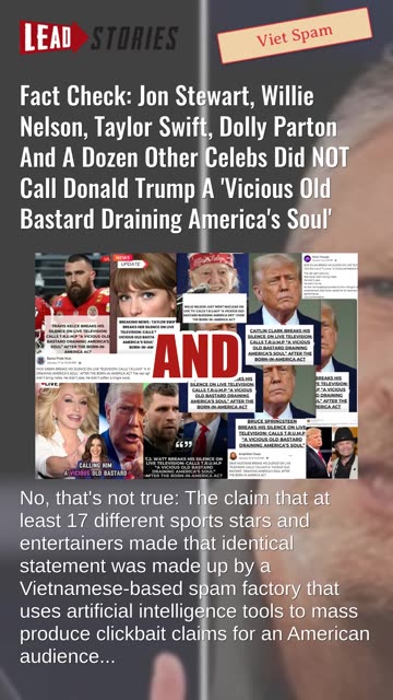 Fact Check: Various Celebs Did NOT Call Donald Trump A 'Vicious Old Bastard Draining America's Soul'