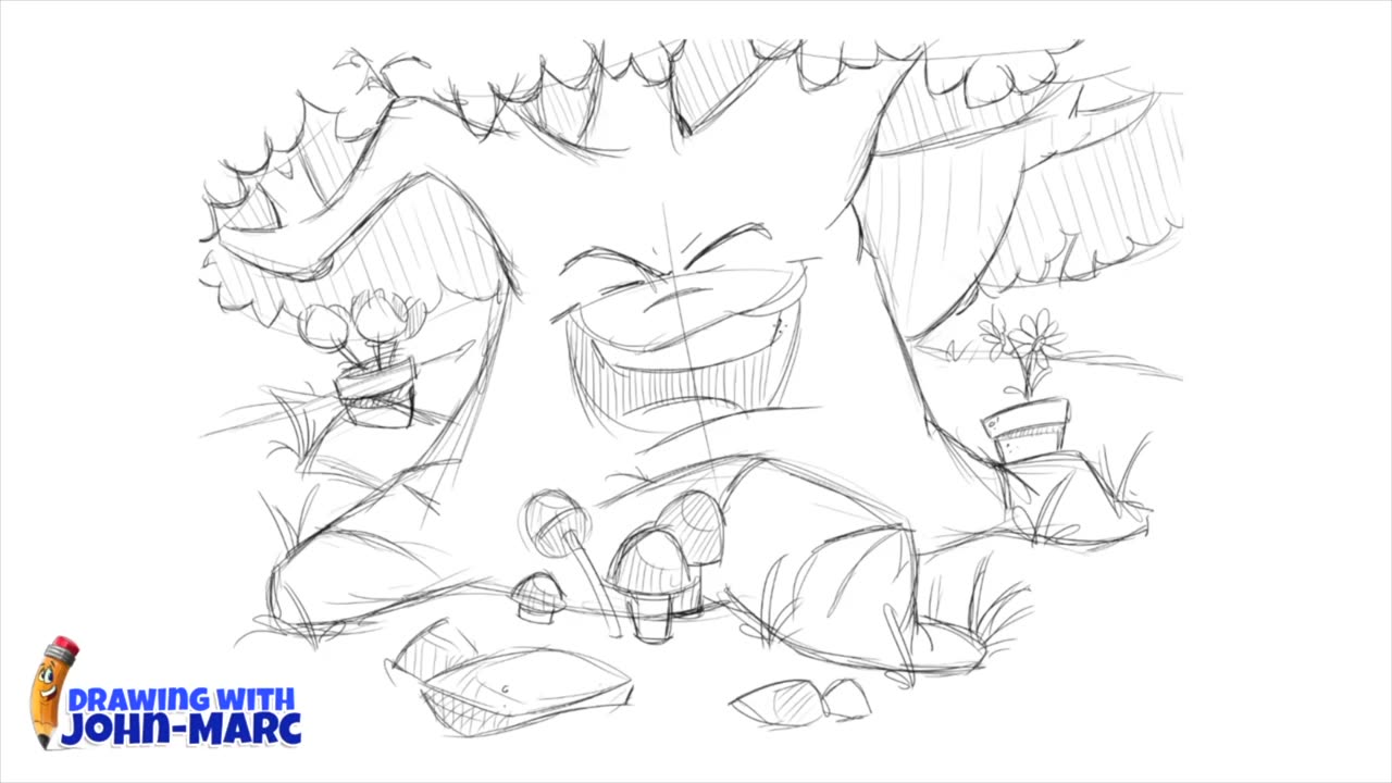 How to draw faces on a tree