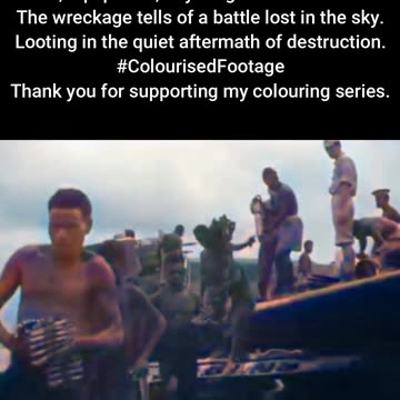 Japanese Troops Loot Downed US Bomber #ColourisedHistory