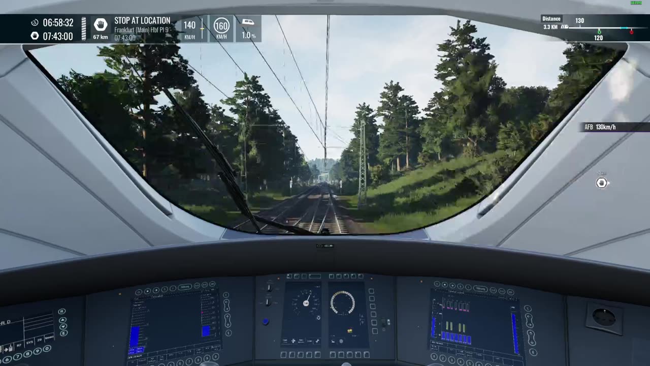 TSW5 - a ride through the country side -DR411DB Dresden to Frankfurt - ASMR, Whitenoise