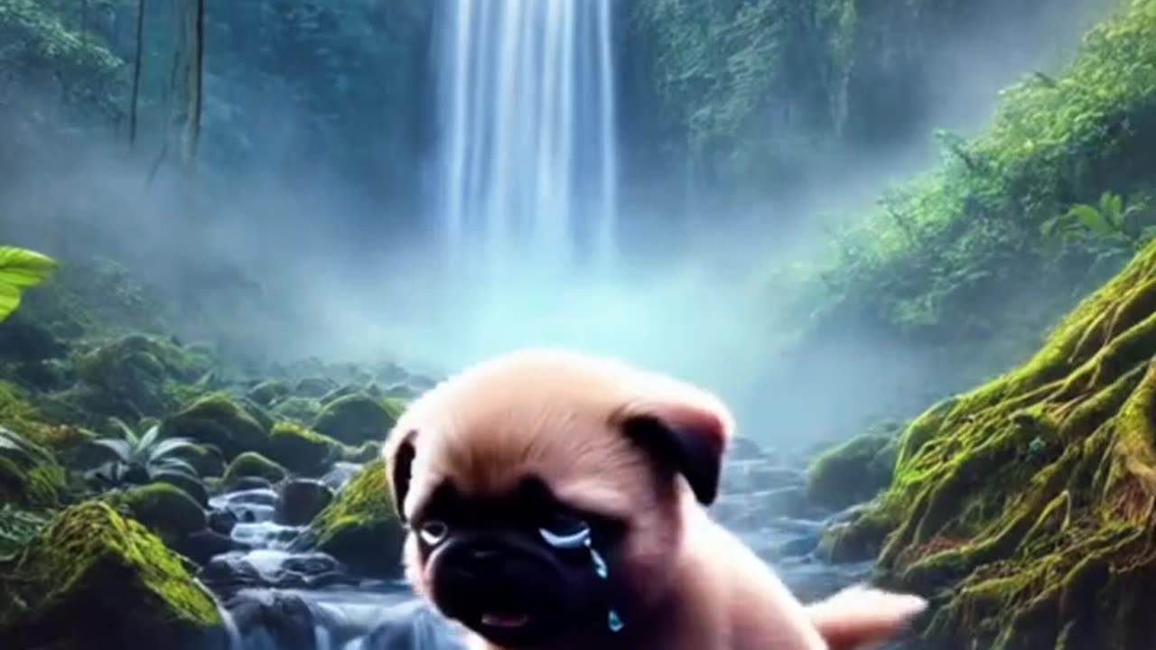 Baby’s father was eaten by snake,poor pug