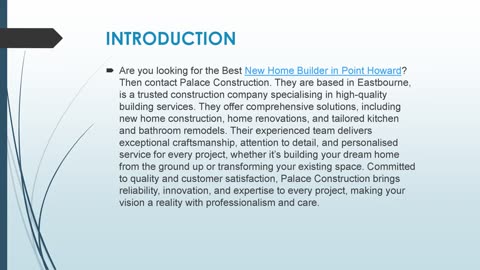 Best New Home Builder in Point Howard