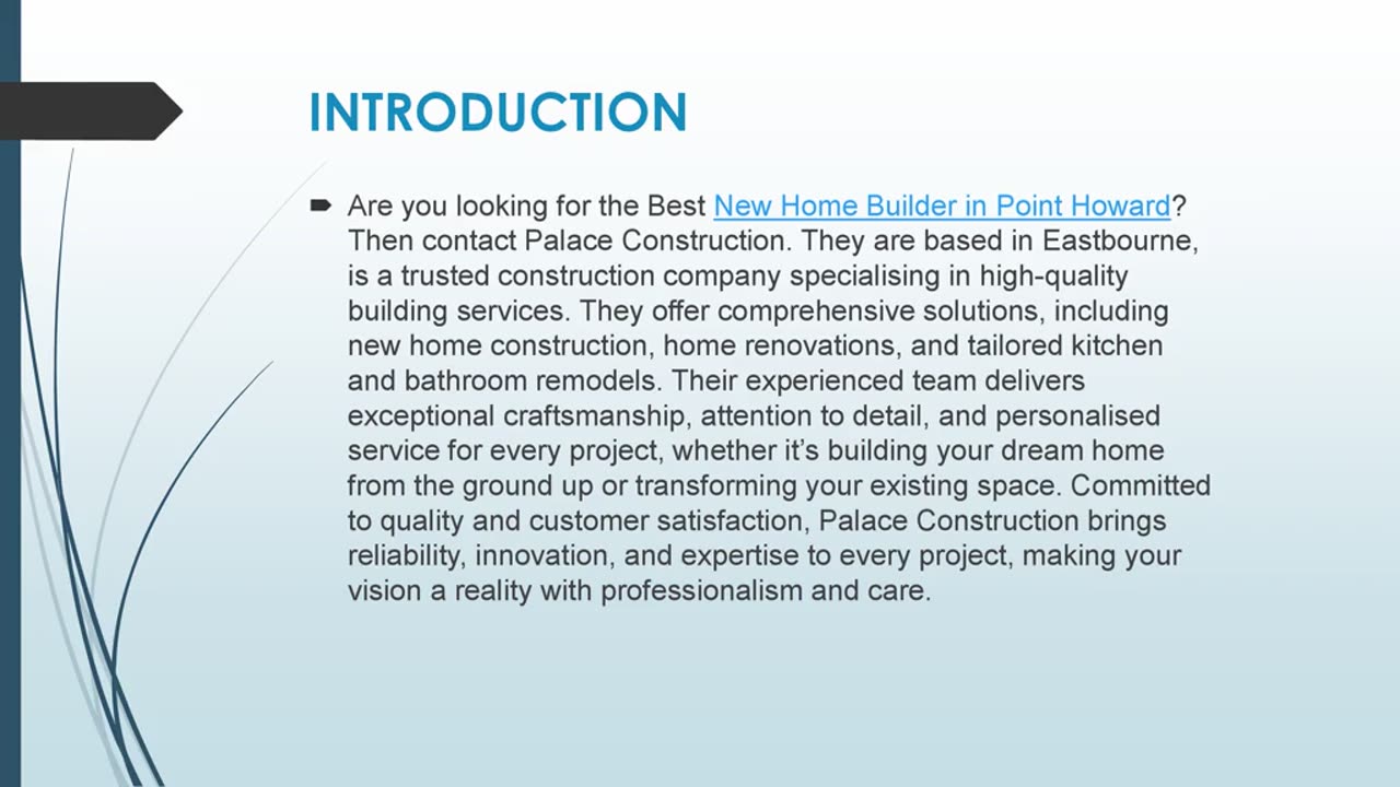 Best New Home Builder in Point Howard