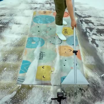 Satisfying Videos: Cleaning A Beautiful Carpet Covered In Black Mud - ASMR Carpet Cleaning #shorts