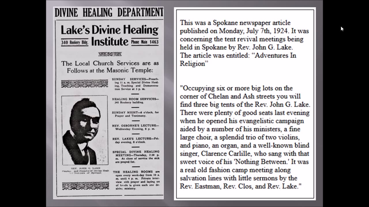 John G. Lake Baptism of the Holy Ghost 1921 Sermon I Part I