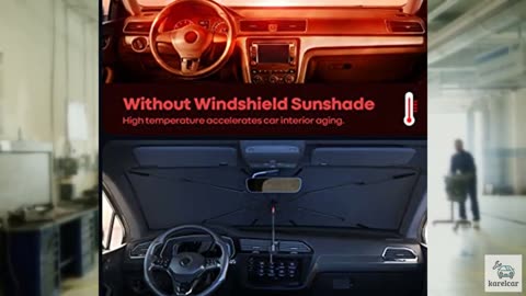 Lamicall Car Windshield Sunshade Umbrella - Foldable Car Windshield Sun Shade Co