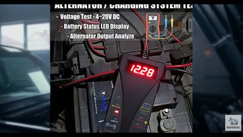 MOTOPOWER MP0514A 12V Digital Car Battery Tester Voltmeter and Charging System