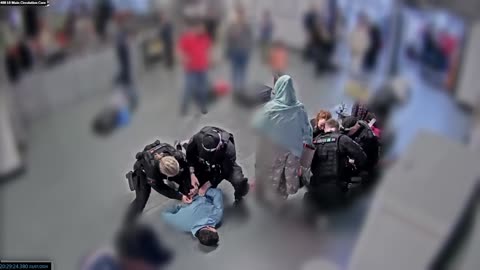 Bodycam footage of alleged assault on police at Manchester Airport shown to jury