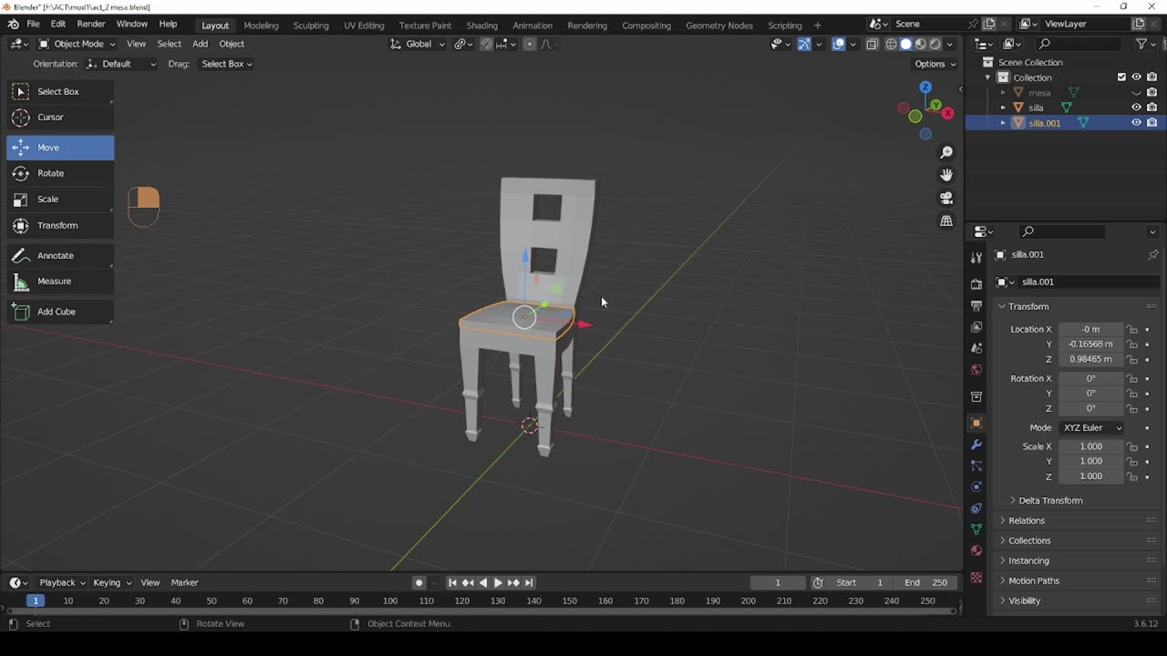 Blender basic (silla)