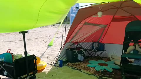 Beach Tent arranged with Portable Gear 🏖️ | a calm Coastal Vlog from Sardinia