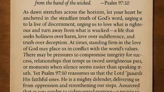 Morning Devotional - Loving What Is Good, Hating What Is Evil - Psalm 97.10