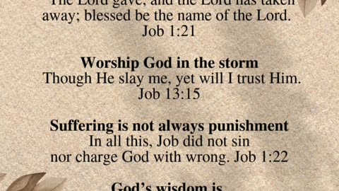 Why do bad things happen to good people