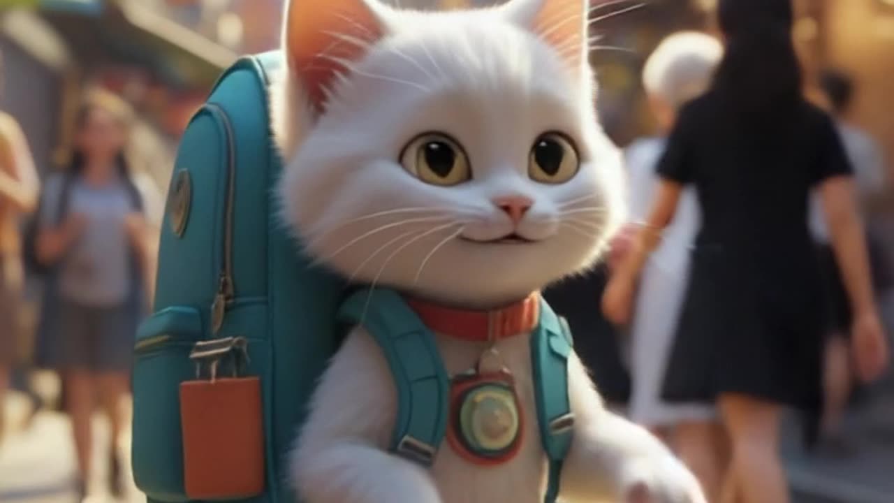 The kitten goes to school