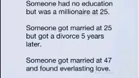 You are not late in life