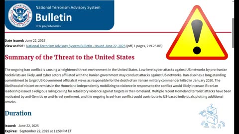 ⚠️DHS ISSUES A STATEMENT WARNING OF ATTACKS ON AMERICAN SOIL - FEAR SELLS UNTIL YOU STOP BUYIN'