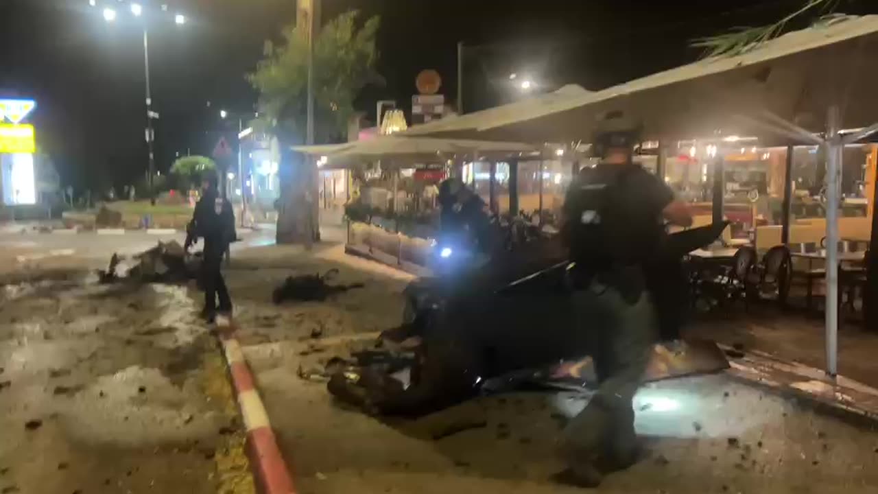 A large fragment from an intercepted ballistic missile that was launched from Iran impacted