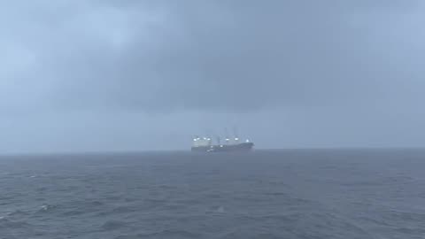storm in the middle of the sea