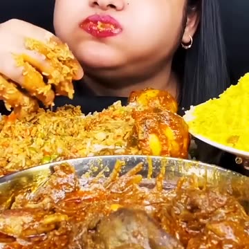 CHICKEN BIRYANI_ CHICKEN FRIED RICE_ CHICKEN KALEJI CURRY_ WHOLE FISH CURRY_ VEGETABLE PULAO_MUKBANG