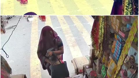 Uttar Pradesh – In Kasganj district, a woman came to a shop and stole a box filled with cashews