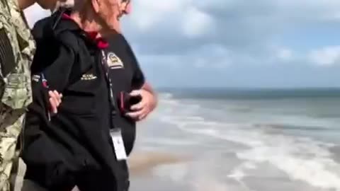 WWII Veteran visiting Utah Beach (Normandy) D-Day