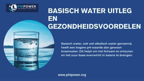 Basisch Water Uitleg en Gezondheidsvoordelen