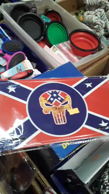 Monster REBEL FLAG car tag
