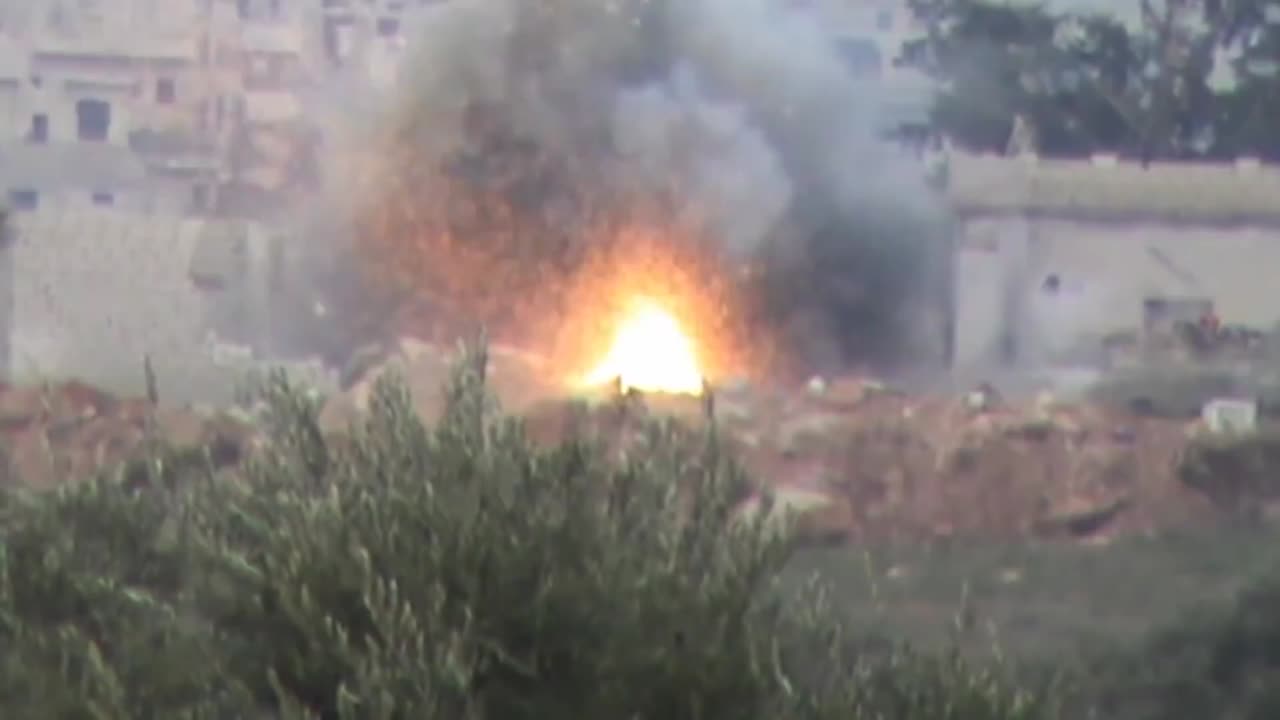 Syrian War Rebel Atgm vs T-62 hit (FSA) idlib 2012.12.31