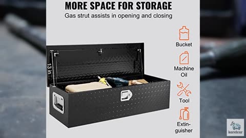VEVOR Heavy Duty Aluminum Truck Bed Tool Box, Diamond Plate Tool Box with Side H