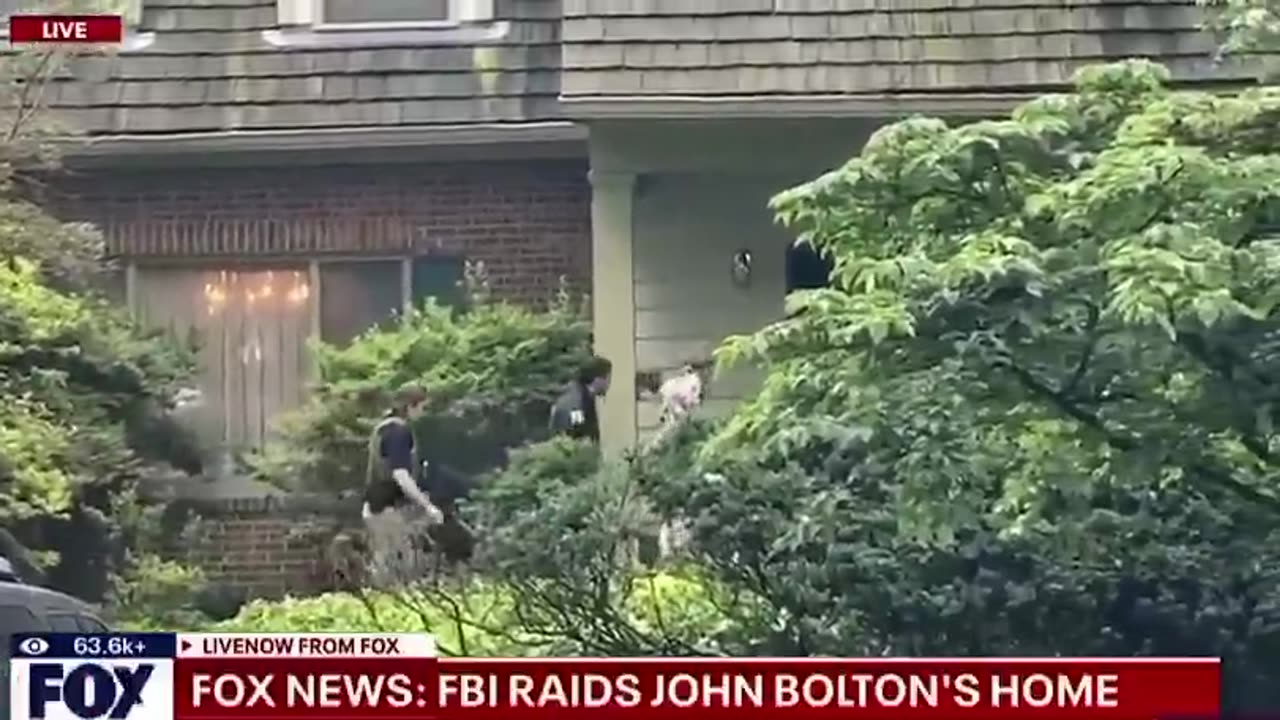 The FBI raid on John Bolton's house is still going on five hours later.