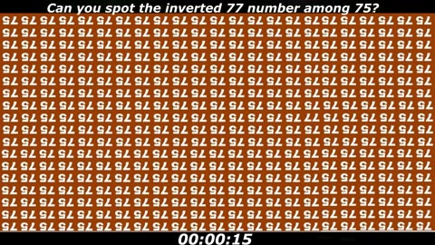 Inverted 77 number puzzle: Can you spot the inverted 77 number among 75?