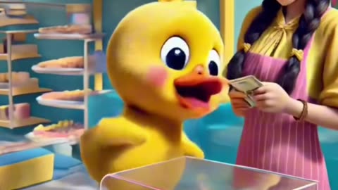 Duckling Shopping Trip! Buys a BOX of doughnuts