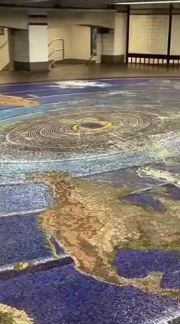 Flat earth map in NYC