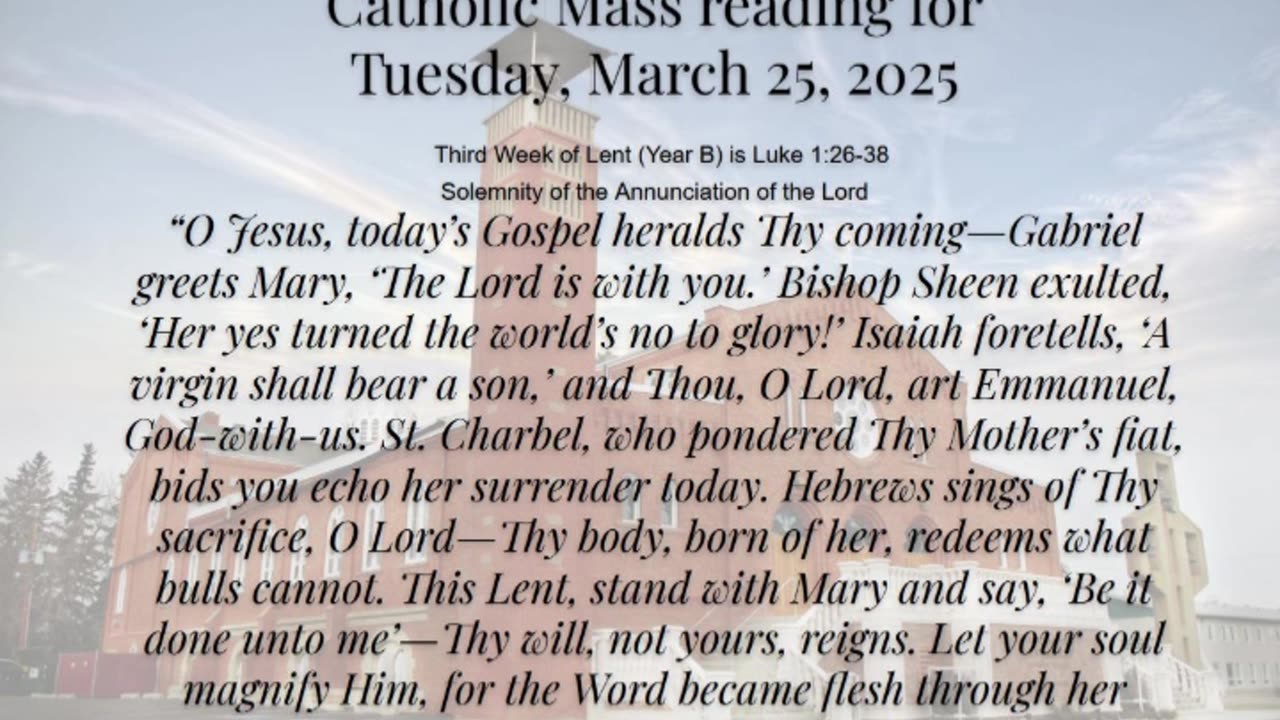Mass Reading Reflection for Tuesday, March 25, 2025 – Annunciation