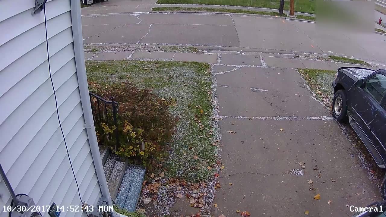 Caught some small hail on security camera