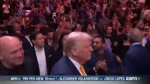 President Trump Attends UFC Fight in Miami and Gets a Huge Welcome, April 12, 2025