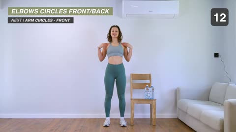 15-Min Back & Arms Posture Workout (Chair & Water Bottles)