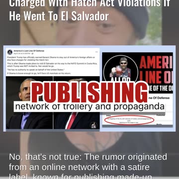 Fact Check: Trump Did NOT 'Warn' Barack Obama That He Would Be Charged With Hatch Act Violations